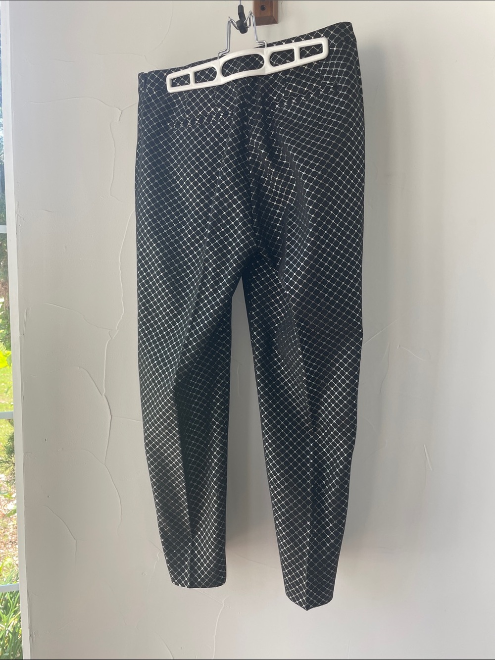St. John Emma Trousers Black with Silver Diamond Grid - Picture 3 of 6